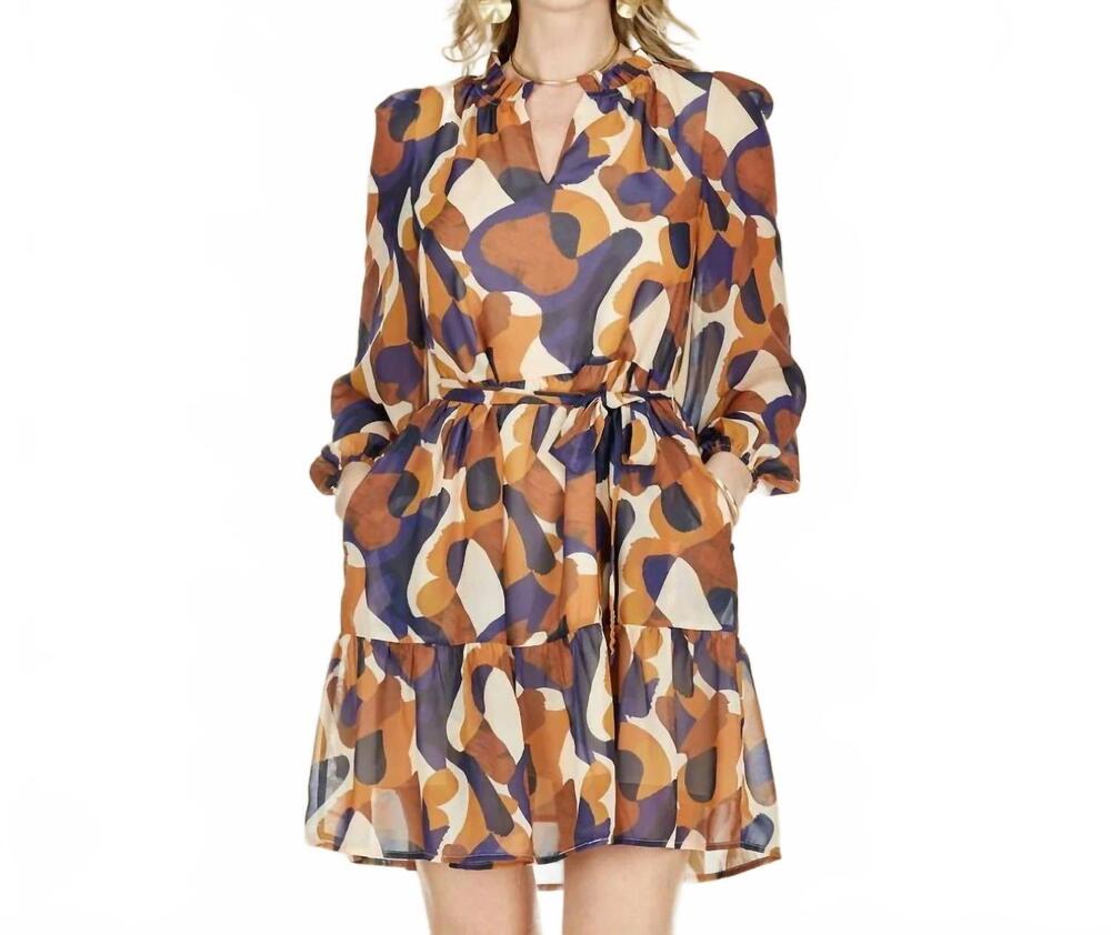 NEW JADE medley tiered dress in brown